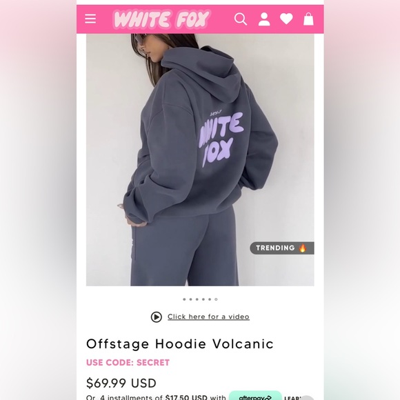 White Fox Offstage Hoodie Volcanic - Picture 2 of 6